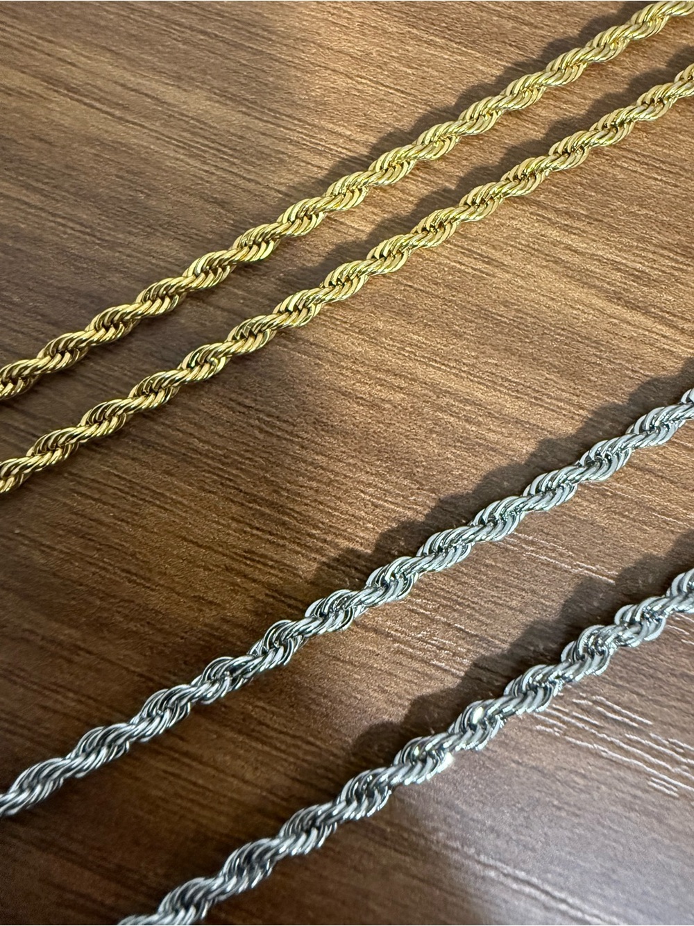 Gold-Toned and Silver-Toned Rope Chain Necklace Bundle - Fashion Jewelry - Picture 4 of 5